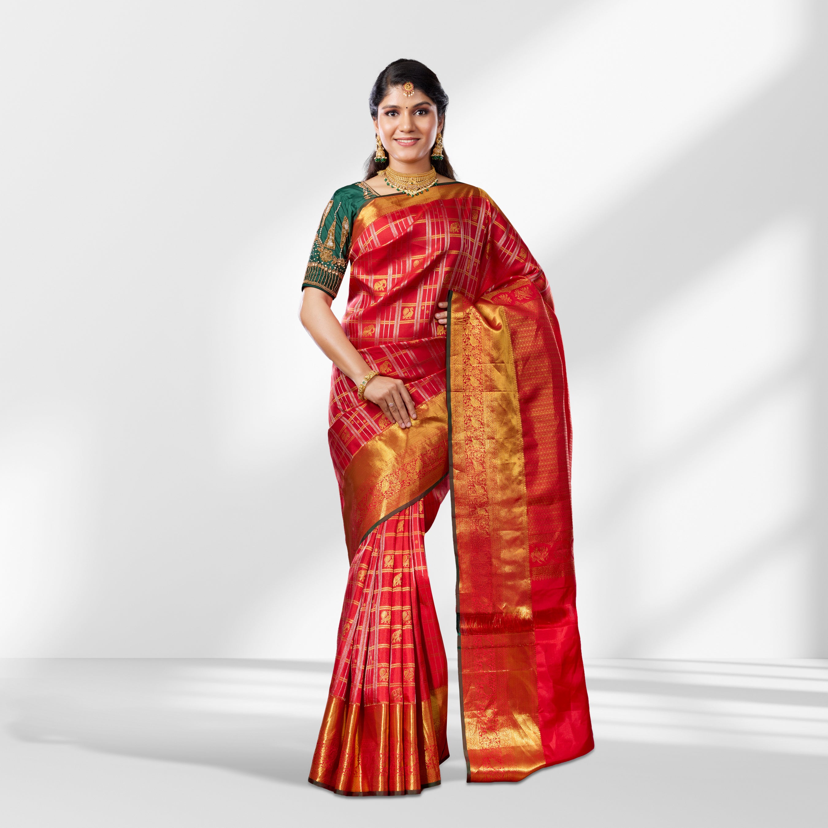 Classic Red & Gold Kanchipuram Silk Saree