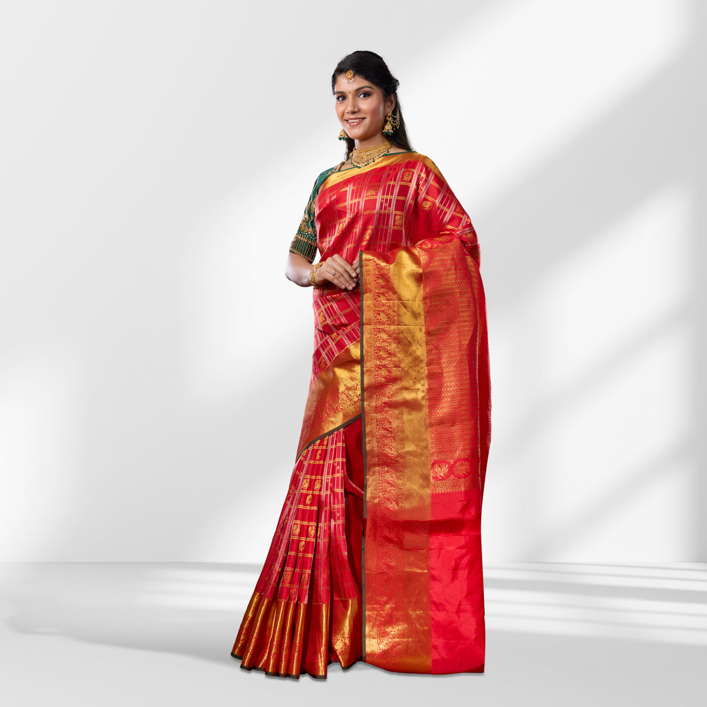 Classic Red & Gold Kanchipuram Silk Saree