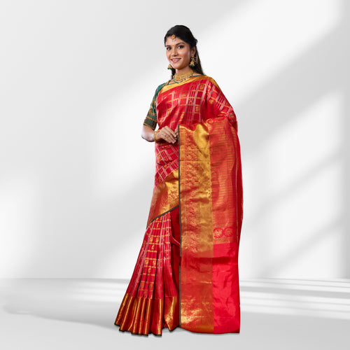 Classic Red & Gold Kanchipuram Silk Saree