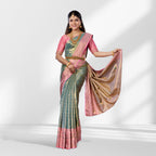 Elegant Dual-Tone Designer Silk Saree