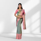 Elegant Dual-Tone Designer Silk Saree