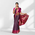 Regal Plum & Magenta Kanchipuram Silk Saree