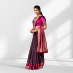 Regal Plum & Magenta Kanchipuram Silk Saree