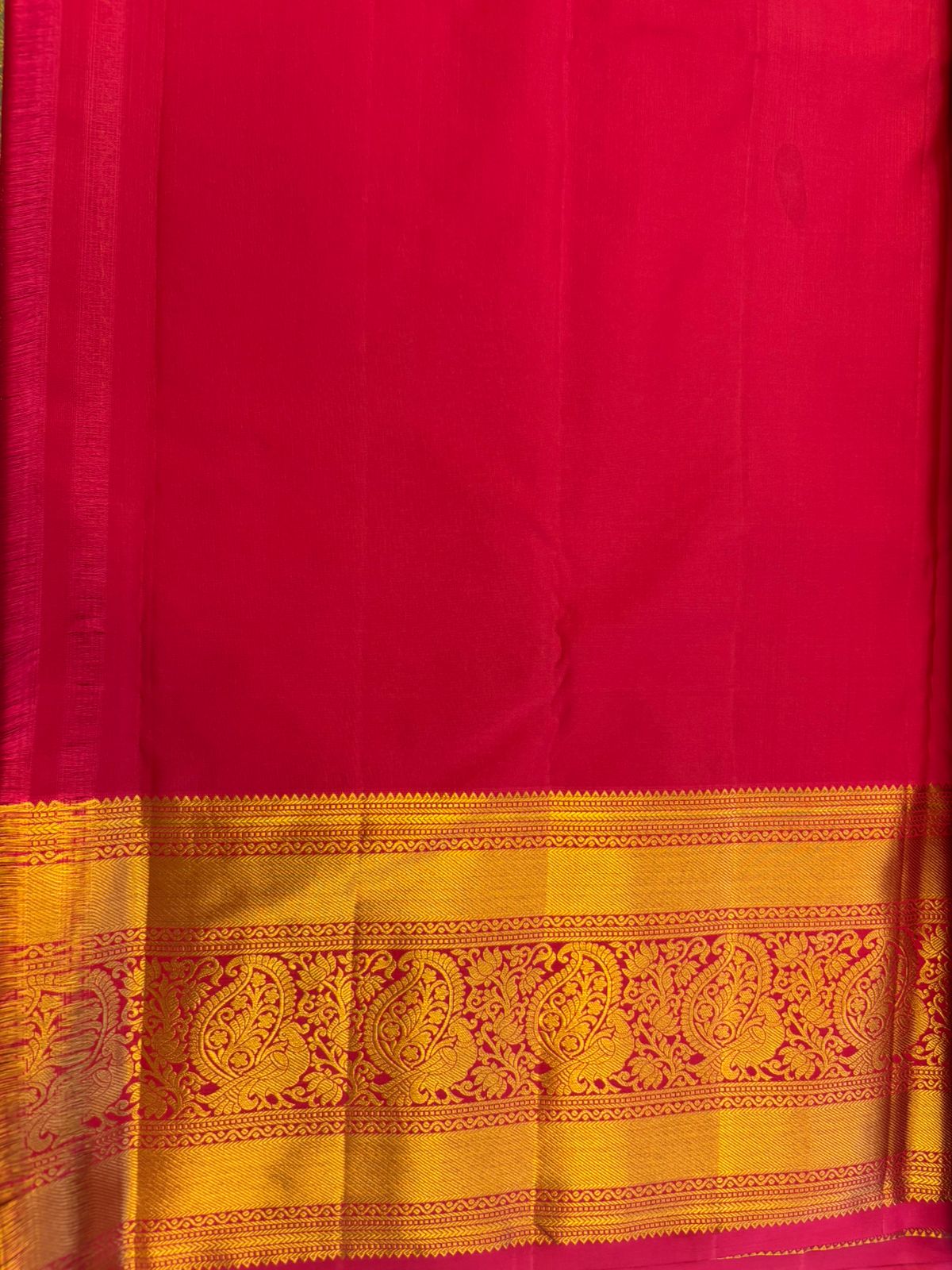 Elegant Teal & Crimson Kanchipuram Silk Saree with Traditional Zari Work